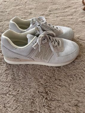 New Balance Women's Light Gray Suede & Mesh Sneakers